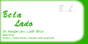 bela lado business card